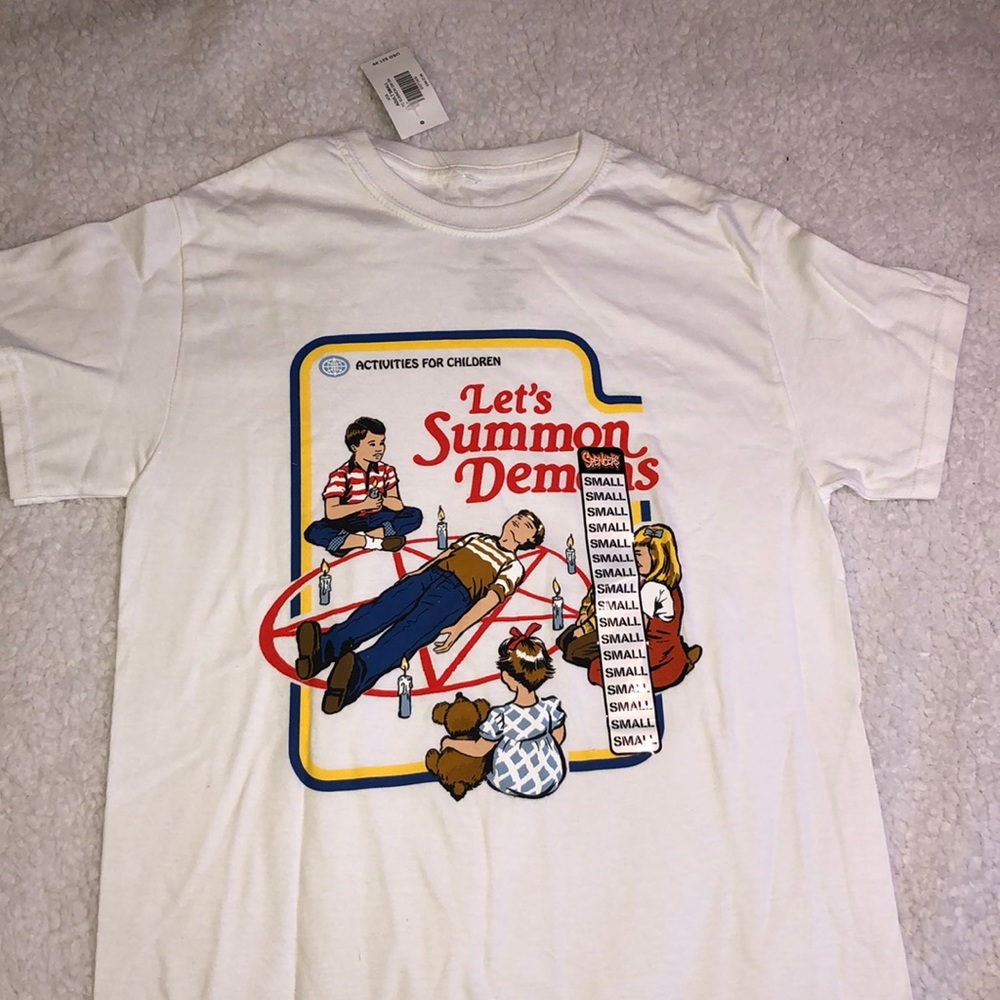 NWT Lets Summon Demons white t shirt